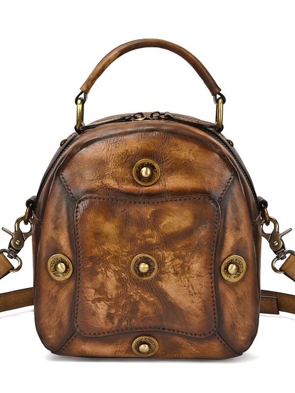 Vintage Leather Mini Backpack